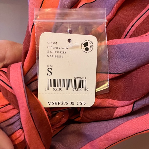 Free People NWT size SM Mackenzie Striped lightweight wrap top - Picture 5 of 8